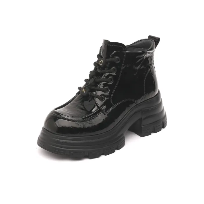 BAFFN Корейский стиль вдохновленный CHANEL Байкерские ботинки с флисовой подкладкой и ботильоны