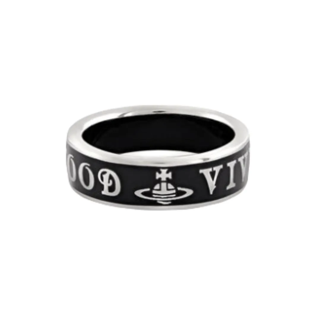 Vivienne Westwood Переработанные Серебряные Кольца Унисекс Черные