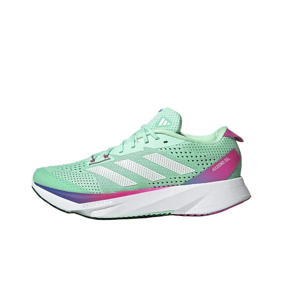 Adidas Амортизация Противоскользящие Износостойкие Дышащие Легкие Низкие Беговые кроссовки Женские Зеленые Синие