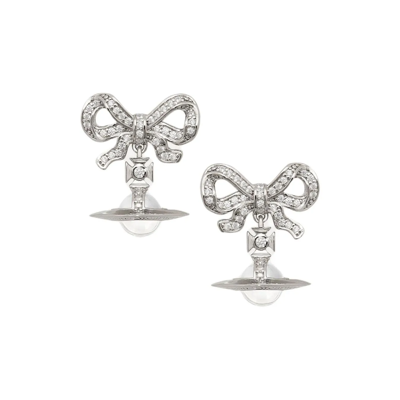 Серьги Vivienne Westwood Женские Серебряные Прозрачные