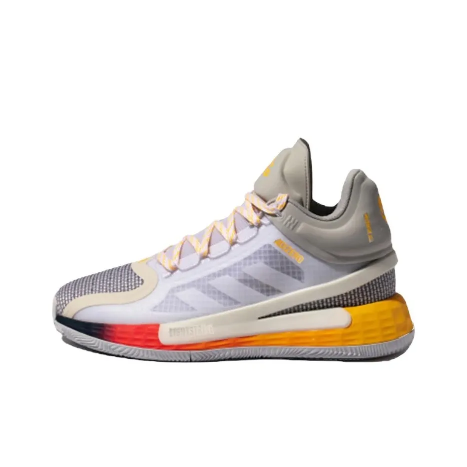 Adidas D rose 11 Противоскользящие Устойчивые к истиранию MID Топ Баскетбольные кроссовки Мужские Серый Оранжевый