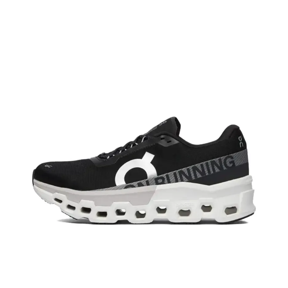 On Cloudmonster 2 Амортизация Дышащий Легкий Низкий Топ Повседневная Обувь Мужская Черная