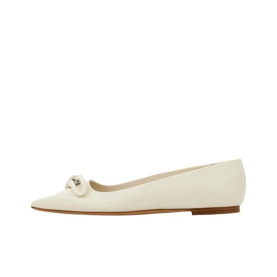 Ferragamo Женские повседневные туфли 0,5 см Women's White