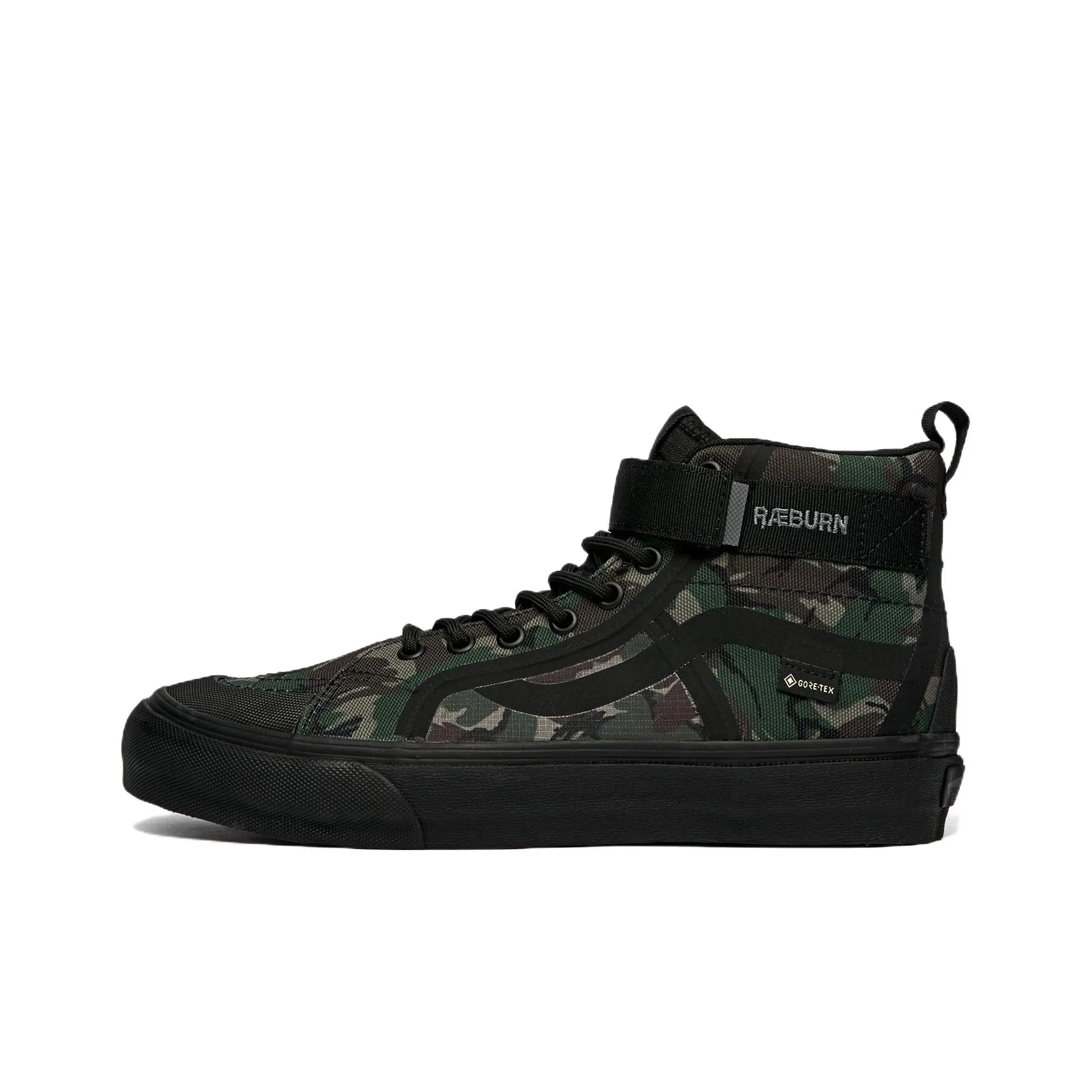 RÆBurn X VANS SK8 GTX VR3 Ткань Высокие Кроссовки для Скейтбординга Унисекс Черный Зеленый Камуфляж