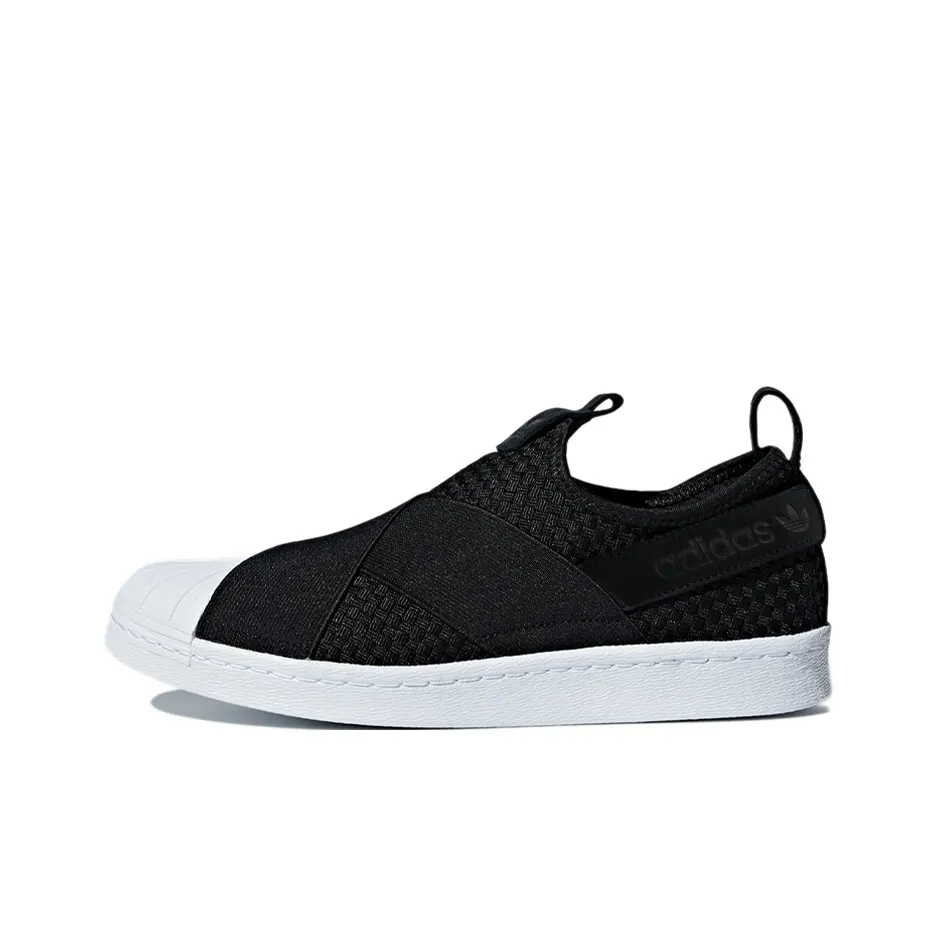 Adidas Originals Superstar SlipOn Slip On Легкие и Дышащие Низкие Кроссовки для Скейтбординга Унисекс Черные