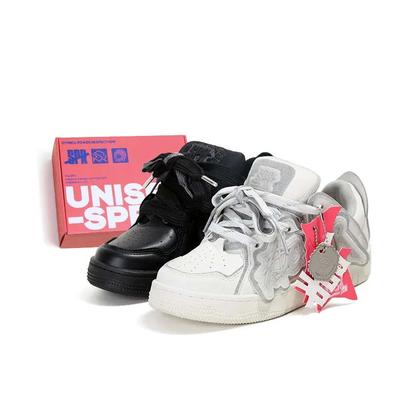 ADCDAVINCI Skateboard Shoes Unisex Low Top Black & White