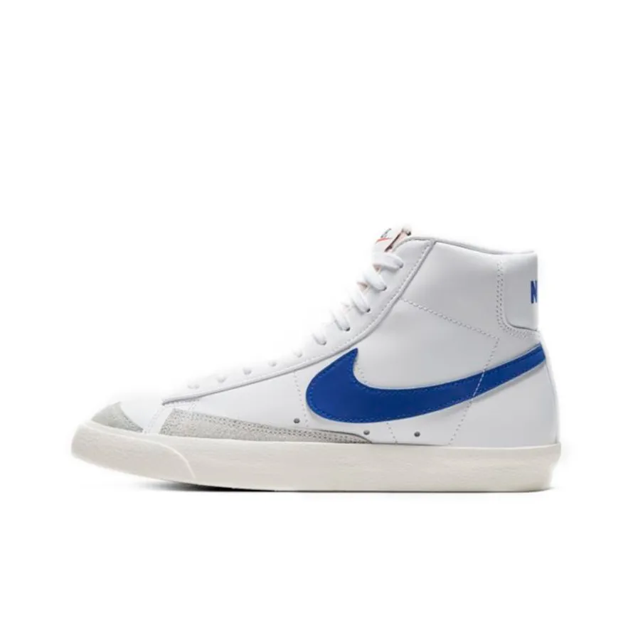 Nike Blazer 77 Противоскользящие Устойчивые к износу MID Скейтборд Кроссовки Женские Синие Белые