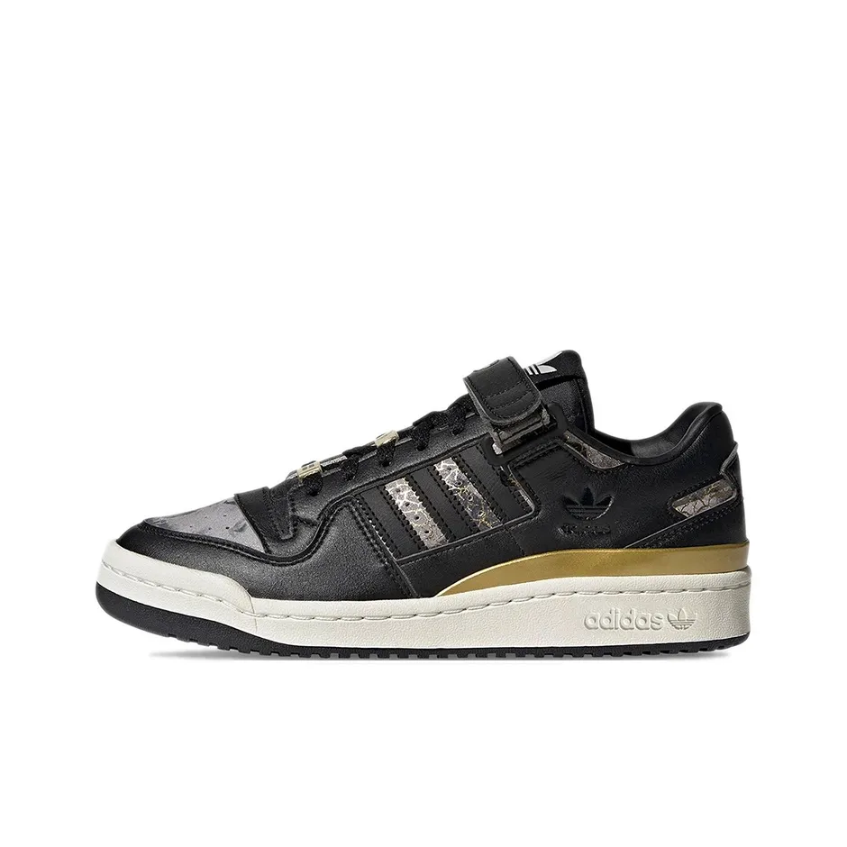 Adidas Originals FORUM Skateboard Shoes Unisex Low-Top Black/Gold