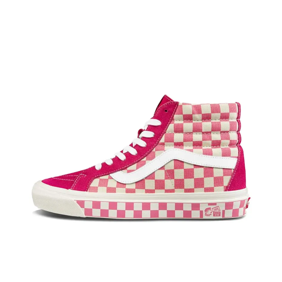 Vans Style 38 Износостойкие и Легкие Высокие Кроссовки для скейтбординга Унисекс Розовые Белые