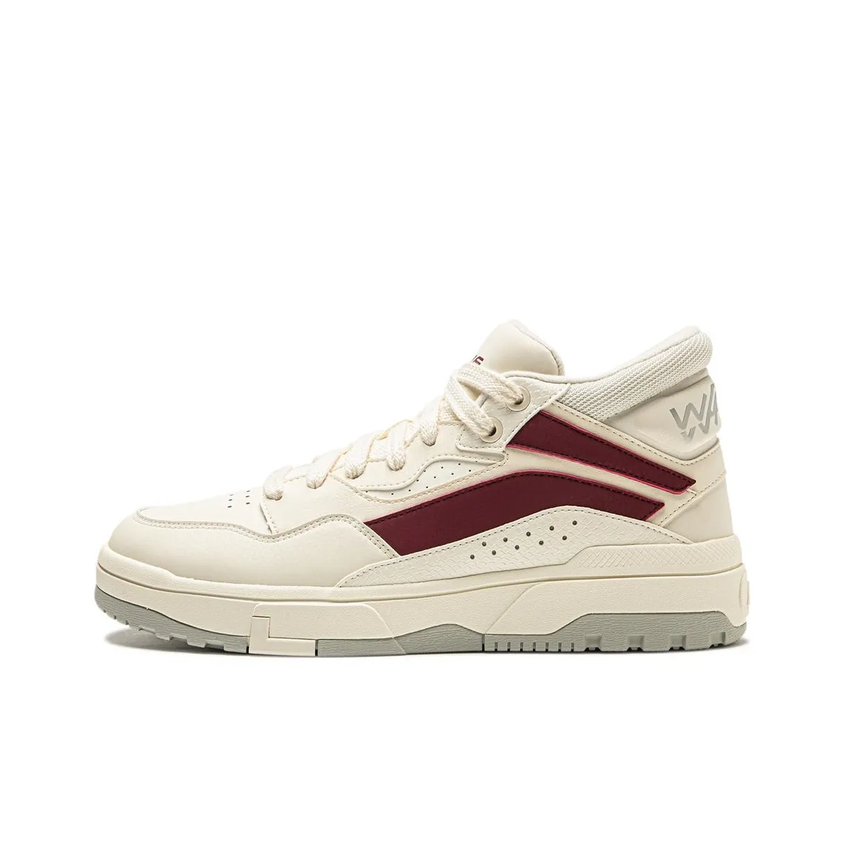 Li NING Wave MID FLEECE Термический противоскользящий MID Топ Скейтбординг Мужские Бежево-Красные Кроссовки