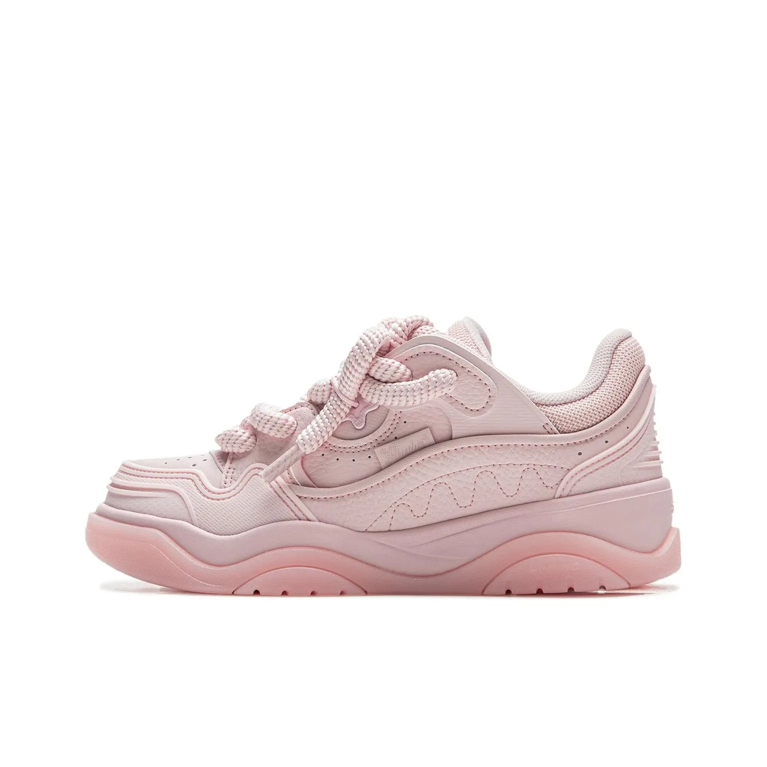 Li NING Journey 2,0 Амортизация Дышащие Увеличивающие Высоту Низкие Кроссовки для Скейтбординга Женские Розовые