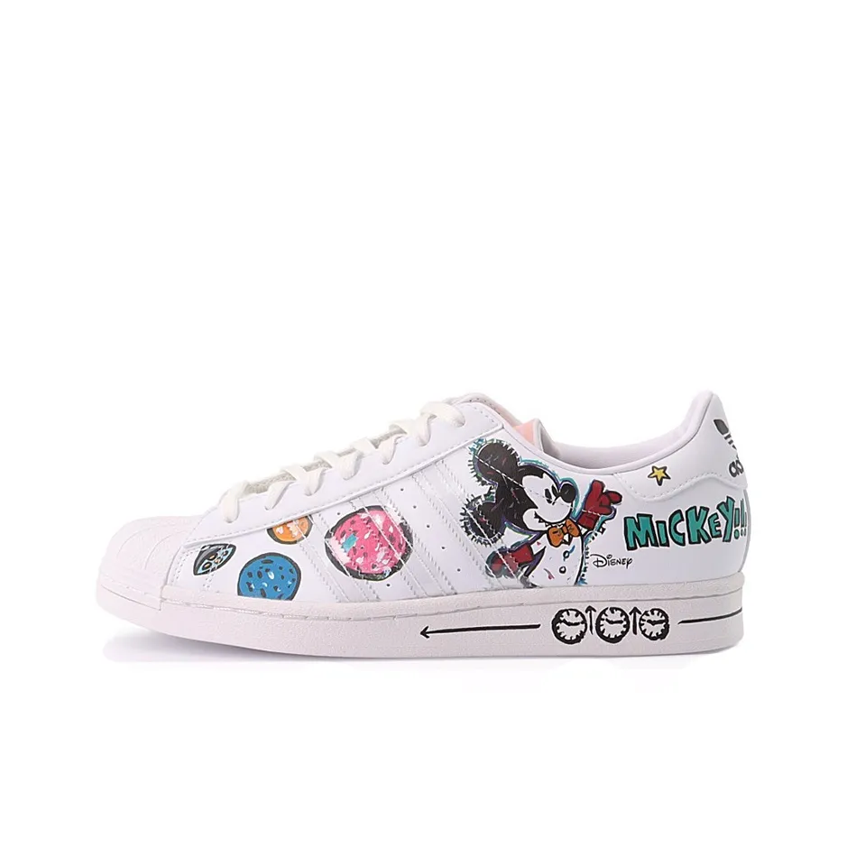 Disney X Adidas Originals Superstar Skateboard Shoes Unisex Low Top White/Black/Yellow/Pink