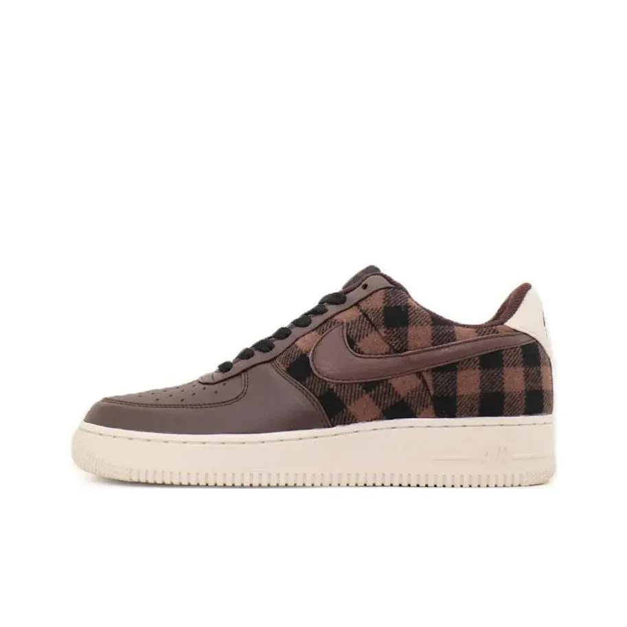 Nike Air Force 1 Slip-Resistant Амортизация Низкие Кроссовки для Скейтбординга Мужские Коричнево-Бежевые