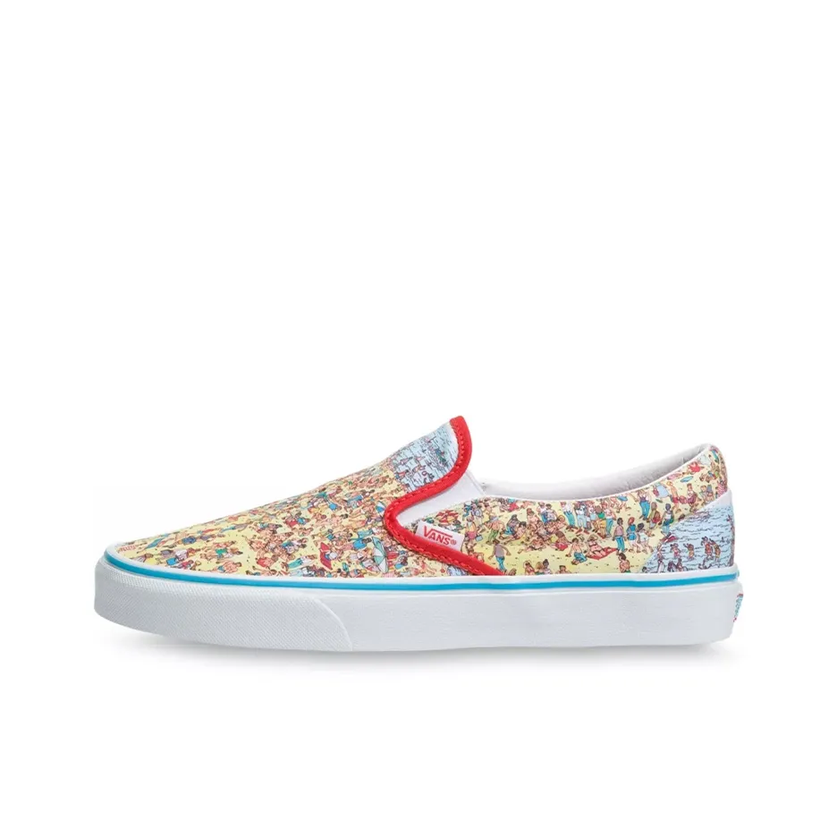 WHERE'S WALDO x VANS Slip-On Low Top Скейтборд Кроссовки Унисекс