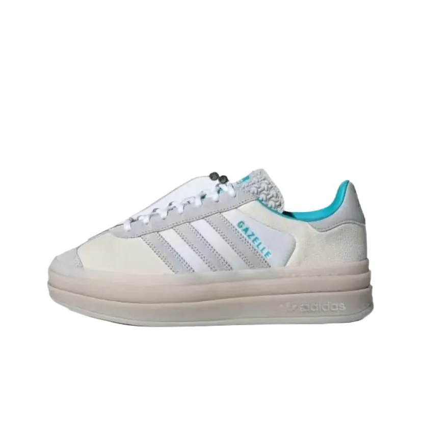 Ordinary People X Adidas Originals GAZELLE BOLD Skateboard Shoes Women's Low Top Cloud White/Light Blue/Light Pure Gray