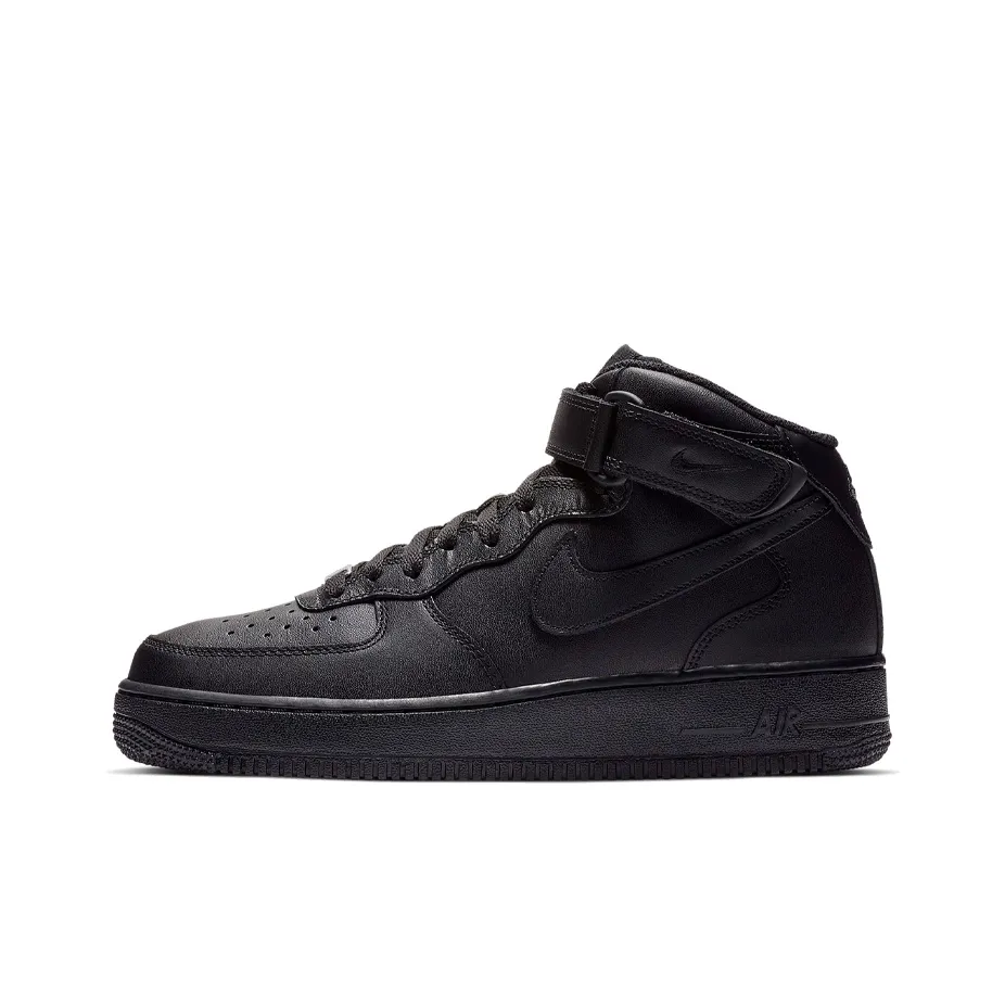 Nike Air Force 1 Skateboard Shoes Unisex Mid Top Black