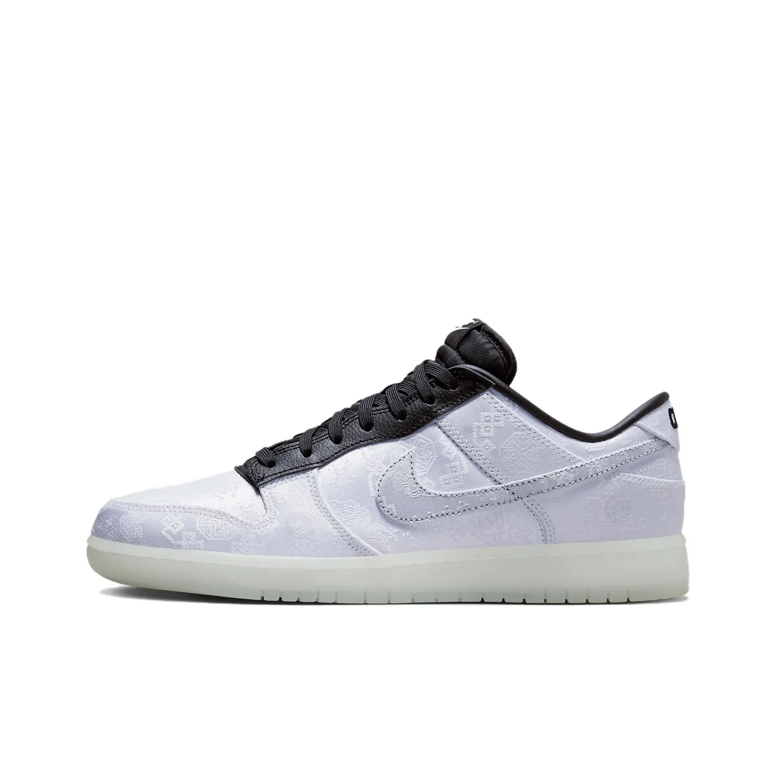 Fragment Design X Clot X Nike Dunk Skateboard Shoes Unisex Low Top White