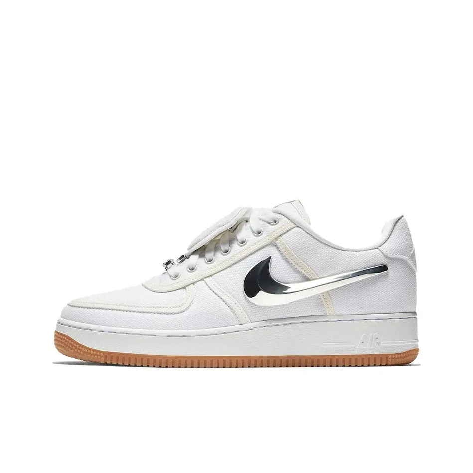 Travis Scott X Nike Air Force 1 Skateboard Shoes Unisex Low Top White/Raw Pips Rubber