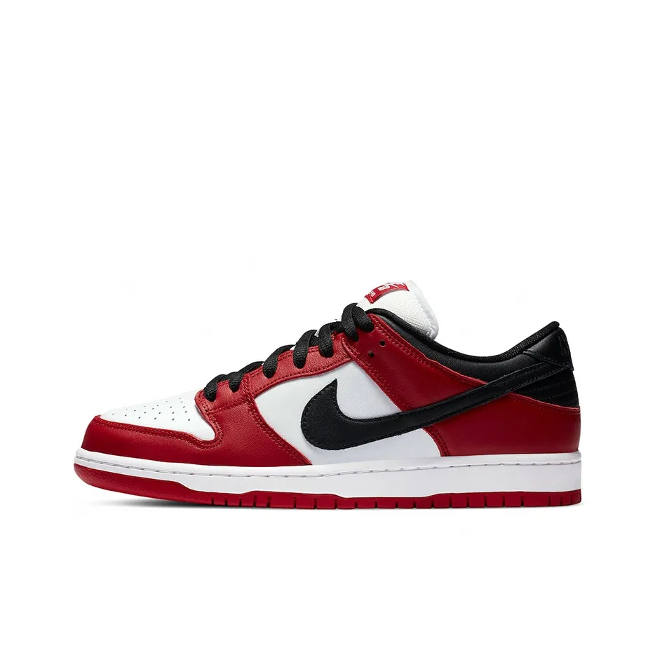 Nike Dunk SB Skateboard Shoes Unisex Low Top Black White Red
