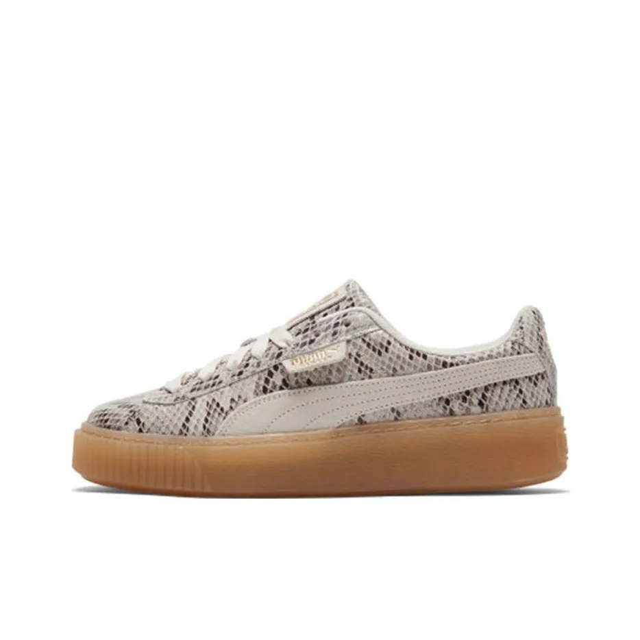 PUMA Platform Skateboard Shoes Women's Low Top Snakeskin Print Color
