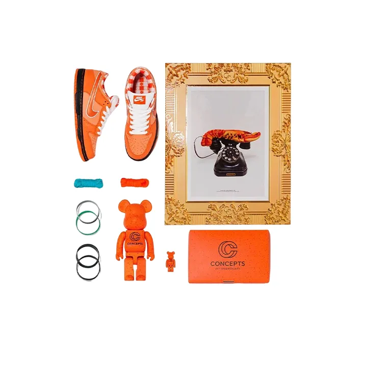 Concepts X Nike Dunk SB Skateboard Shoes Unisex Low Top Orange