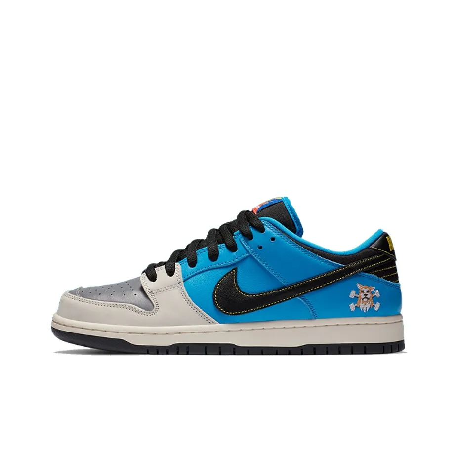 Instant Skateboards X Nike Dunk SB Low Топ Кроссовки для скейтбординга Унисекс Белый Синий