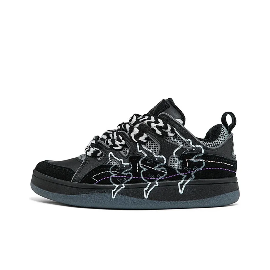 Kappa Skateboard Shoes Unisex Low Top Black