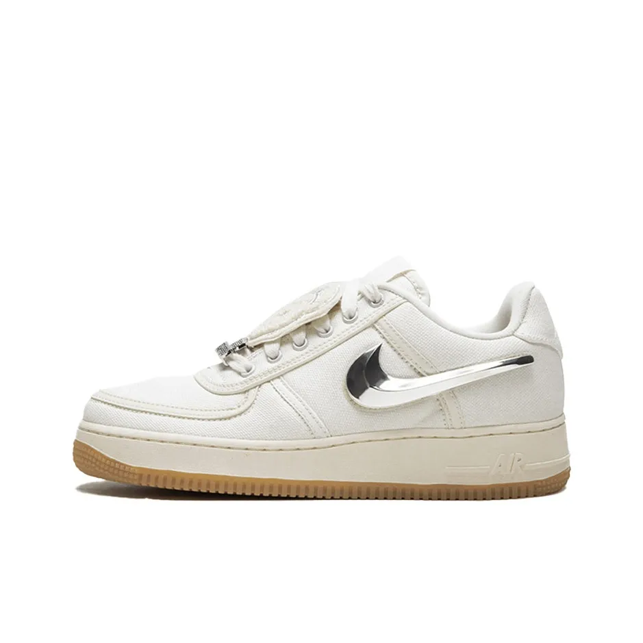 Travis Scott X Nike Air Force 1 Skateboard Shoes Unisex Low Top Ecru
