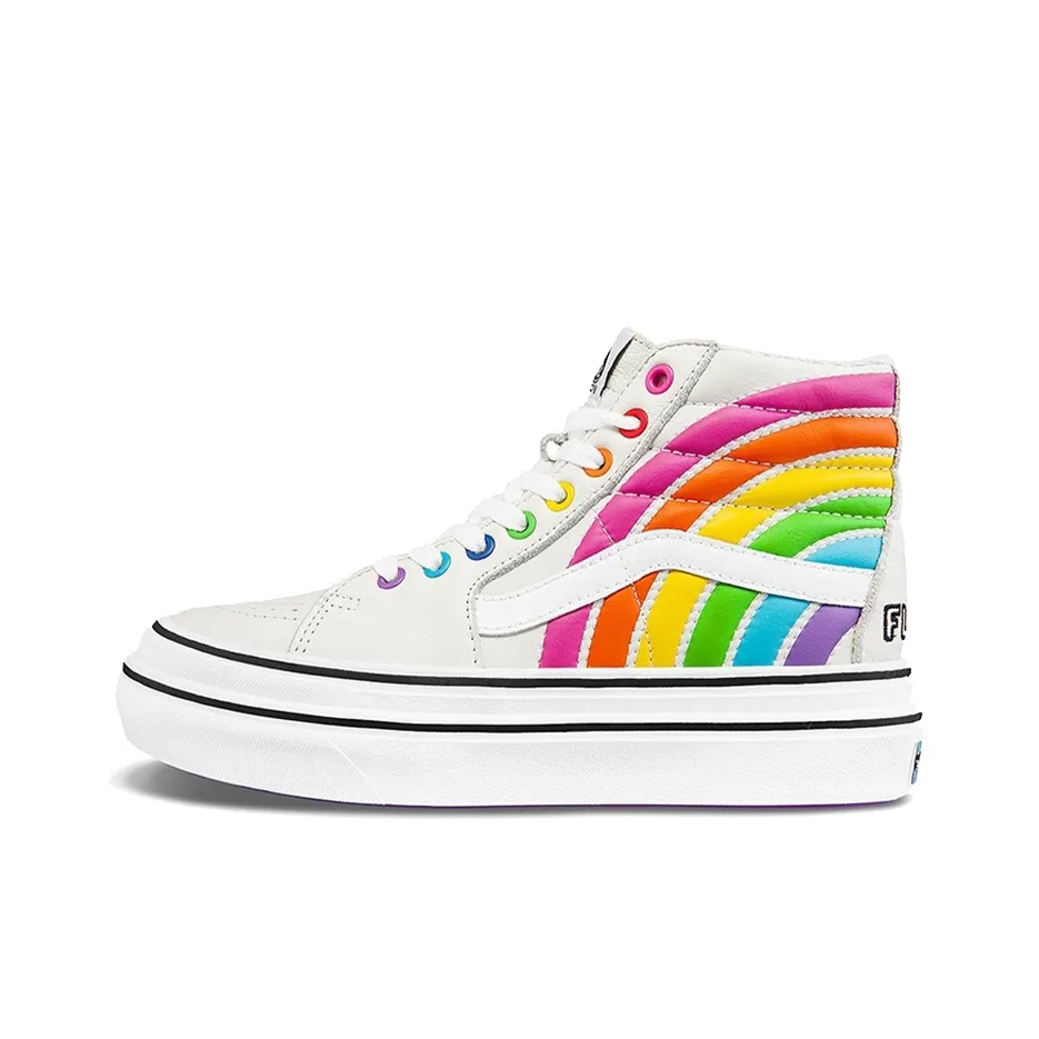 Flour SHOP x VANS SK8 Rainbow High Top Скейтборд Кроссовки Unisex Белый Радужный