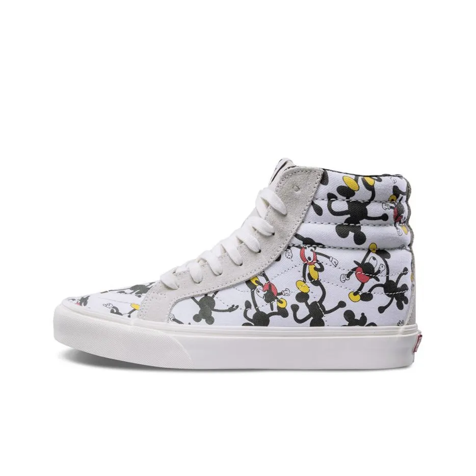 Vans SK8 LX Микки Маус Высокие Кроссовки для Скейтбординга Унисекс Черный Белый