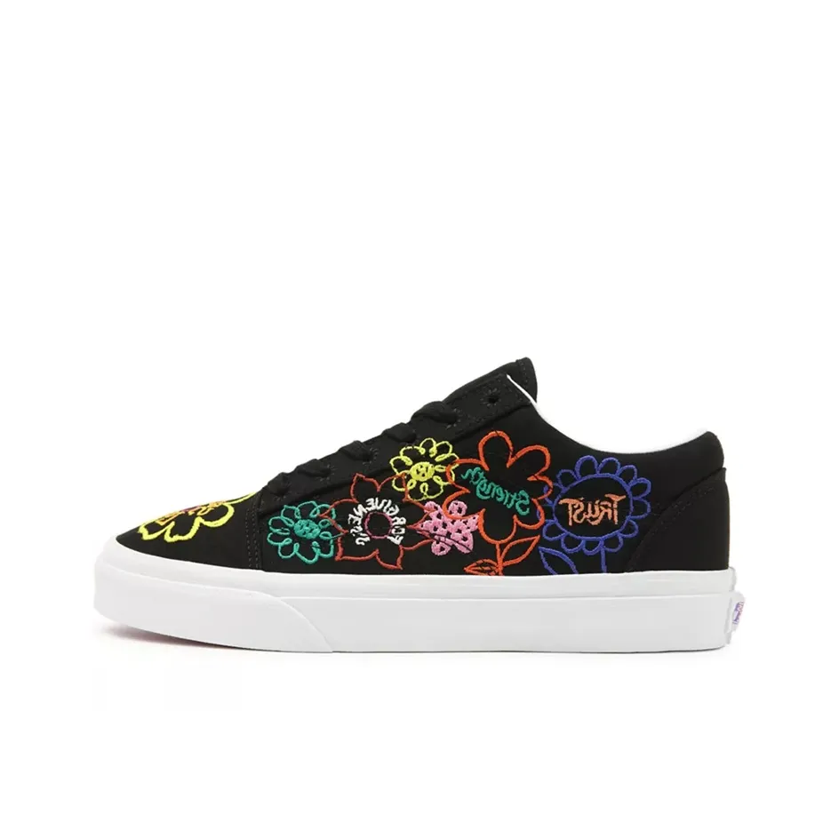 Vans Old Skool Collection Skateboard Shoes Unisex Low Top Black/Multicolor