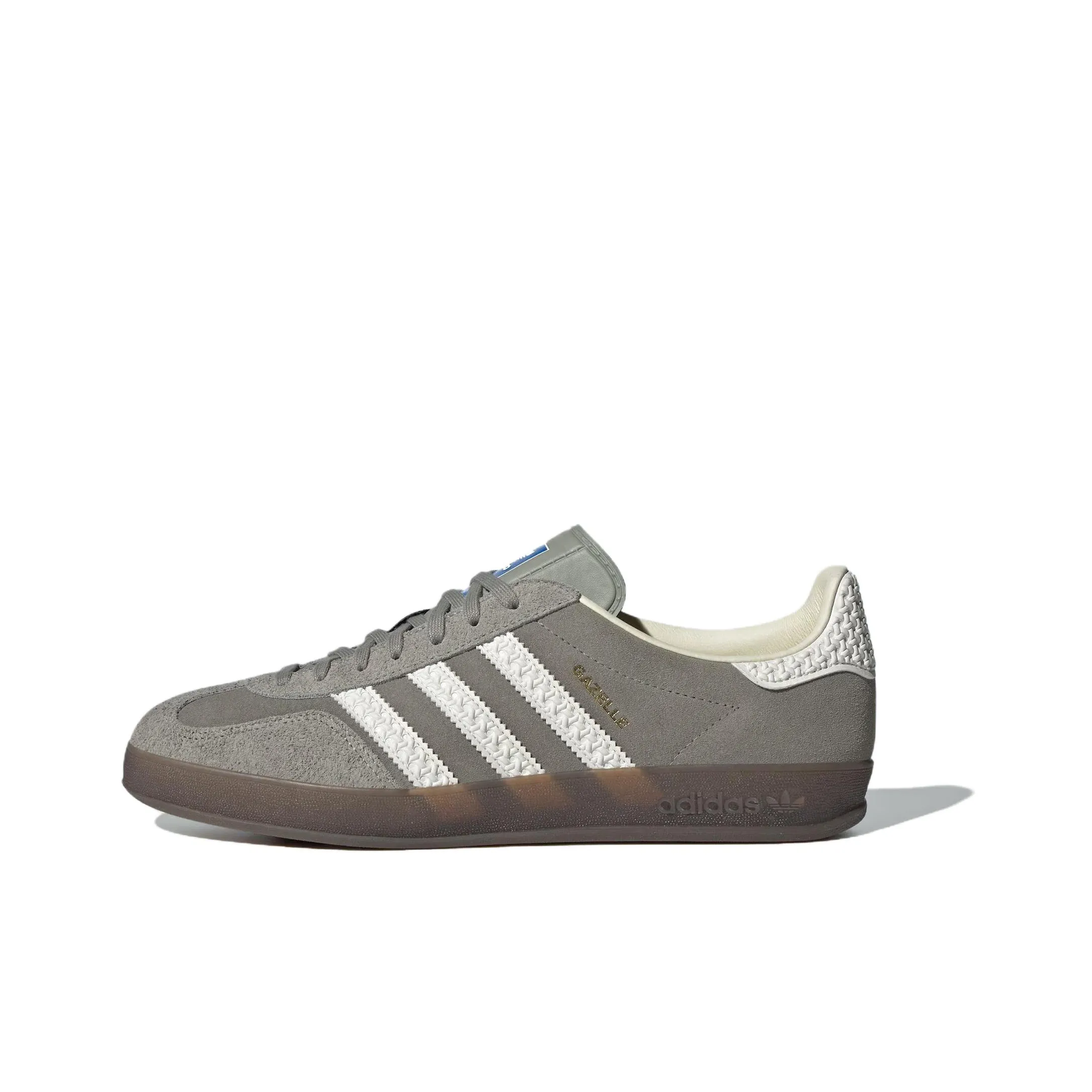 Adidas Originals GAZELLE INDOOR Skateboard Shoes Unisex Low Top Pebble Silver Gray/Jade White/Gold