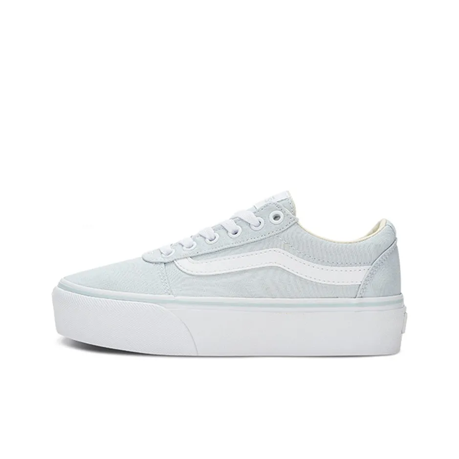 Vans Ward Slip Resistant Abrasion Resistant Легкий Низкий Топ Скейтборд Кроссовки Женские Синий Белый
