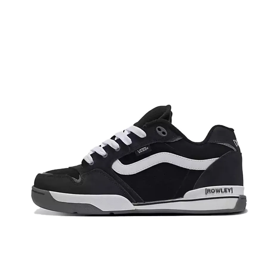 Vans Rowley Устойчивые к истиранию Низкие Кроссовки для скейтбординга Унисекс Черный Белый