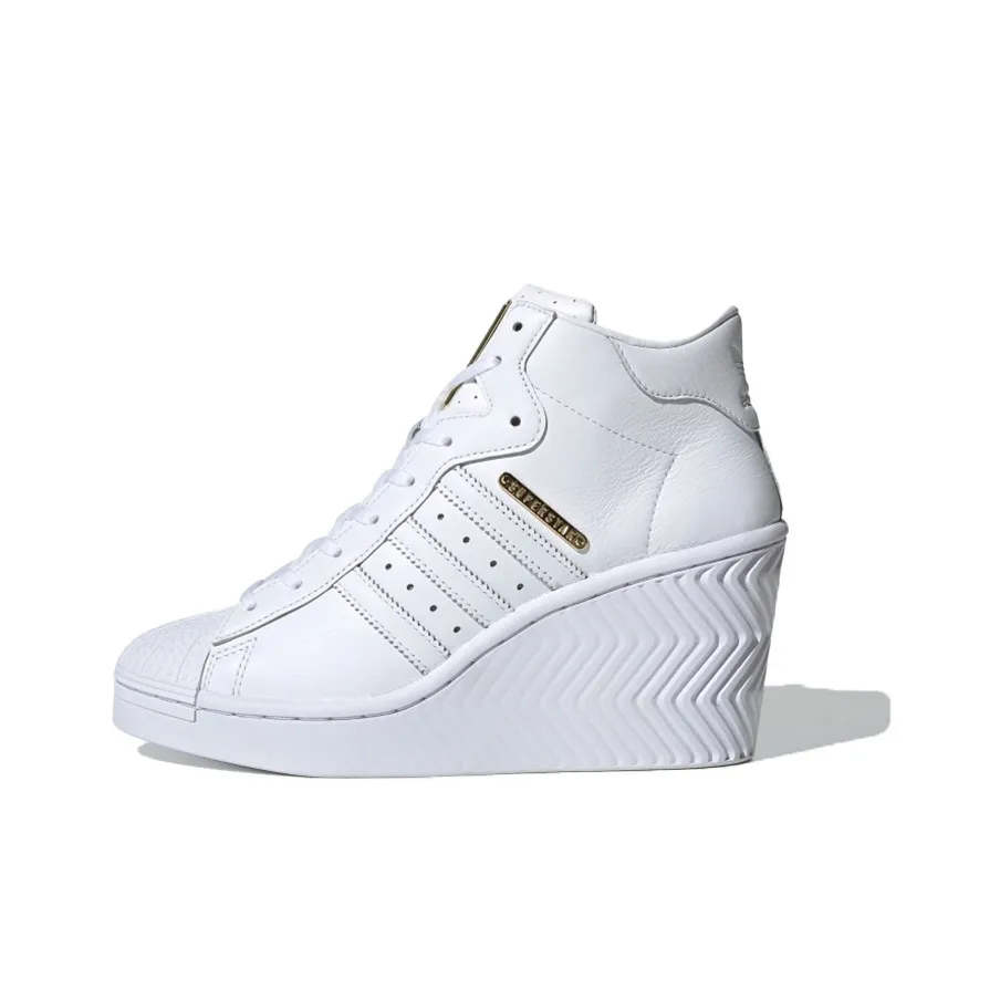 Adidas Originals Superstar Ellure Искусственная кожа MID Скейтборд Кроссовки Женские Белые