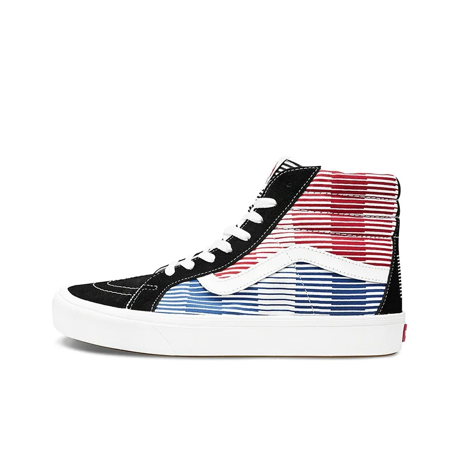 VANS SK8 Reissue Высокие Кроссовки для скейтбординга Унисекс Красные Синие Полосы