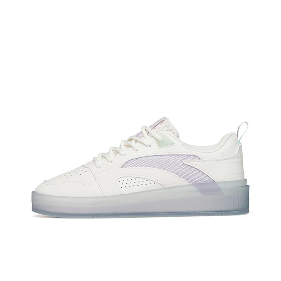 ANTA Skateboard Shoes Women's Low-Top Ivory White/Misty Purple/Ice Pink Blue