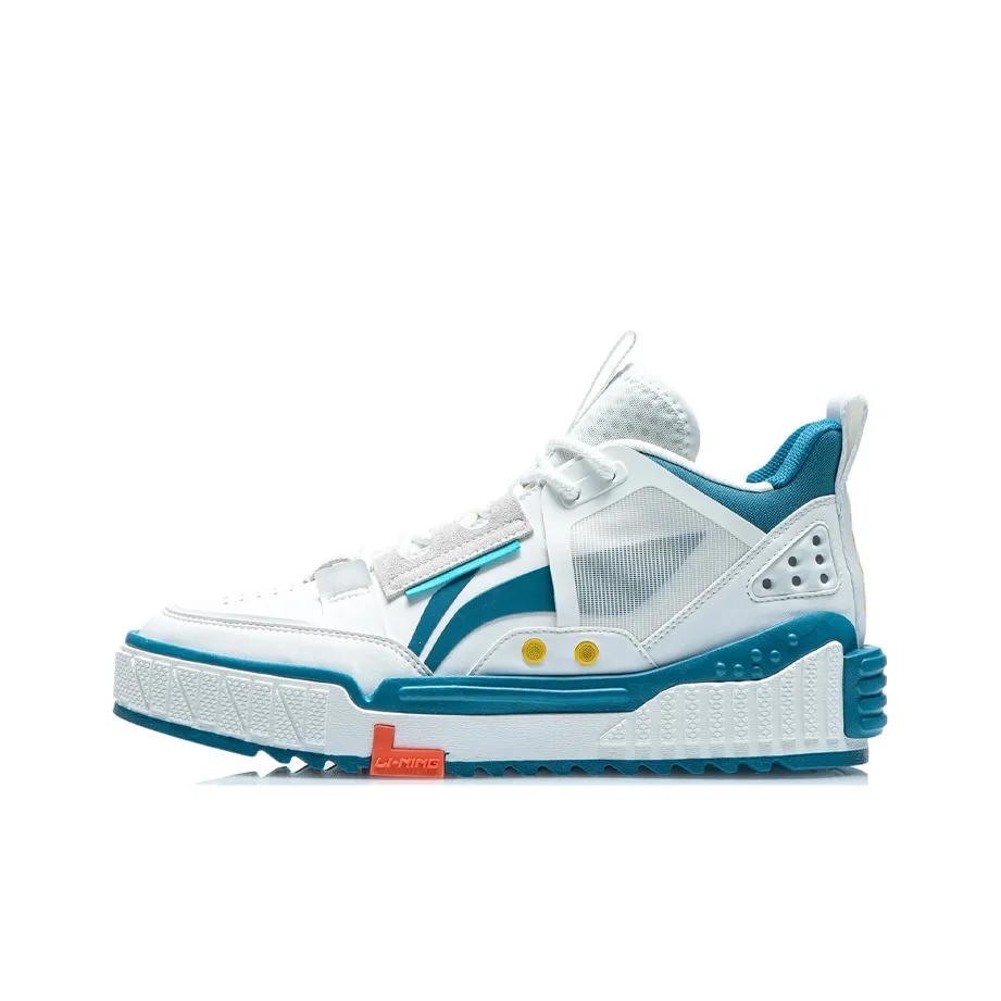 LiNing Wu Xing Slip-resistant Abrasion-resistant Lightweight Breathable MID Skateboard Shoes Men's Ash