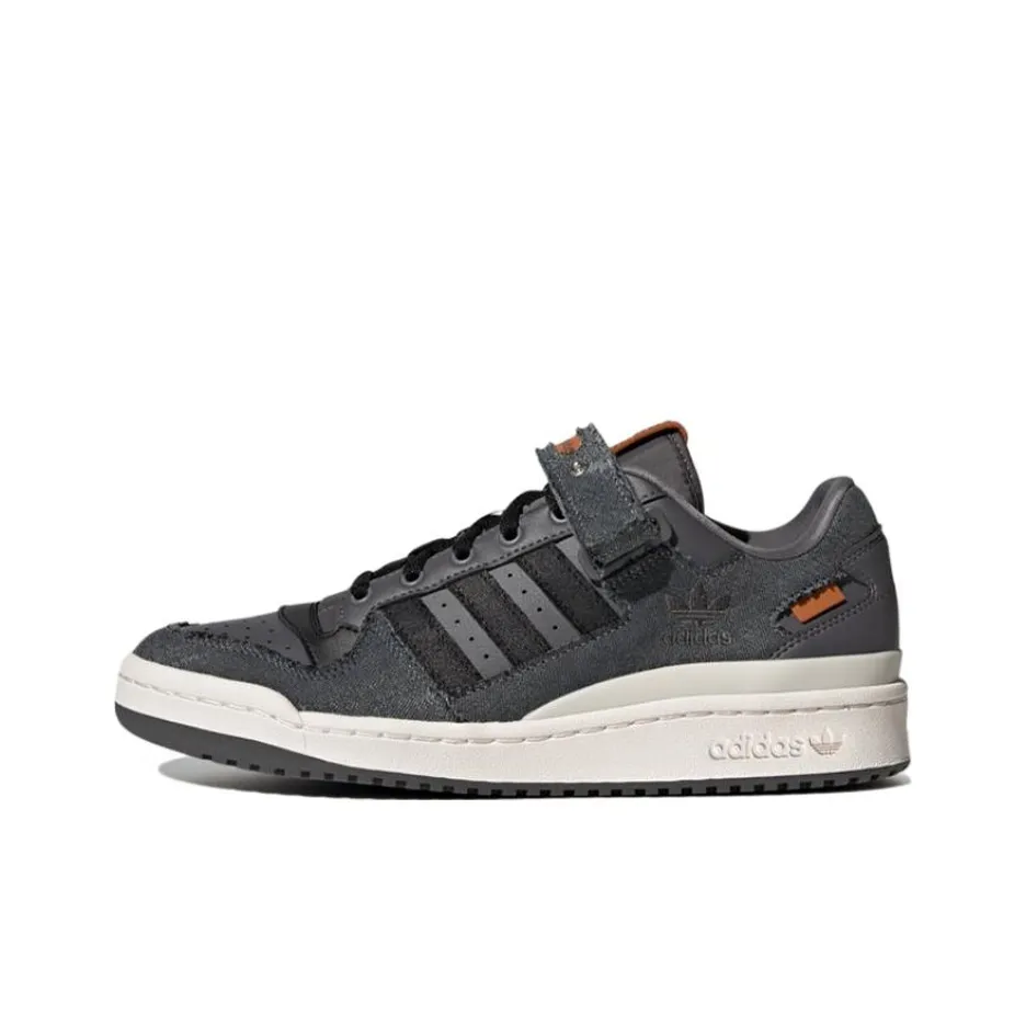 Adidas Originals FORUM Low Наклеенный Аbrasion Resistant Low Топ Скейтборд Кроссовки Унисекс Черный