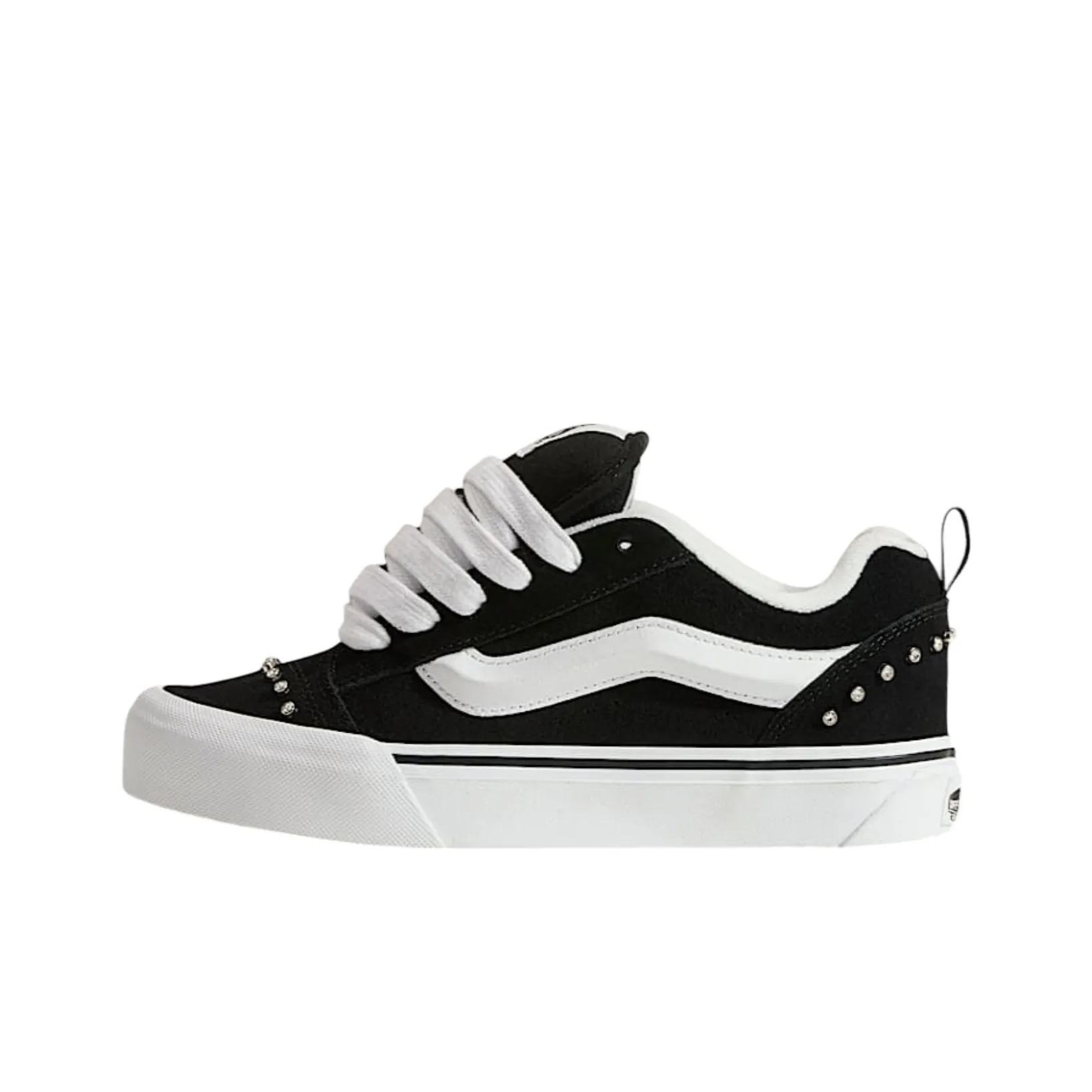 Vans Knu Skool Устойчивые к истиранию низкие кеды для скейтбординга Женские Черный Белый