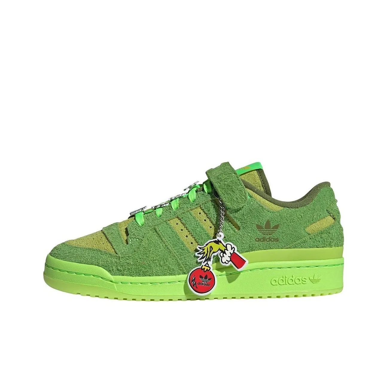 Adidas Originals x The Grinch FORUM Grinch Кожа Низкие Кроссовки для скейтбординга Унисекс Зеленые