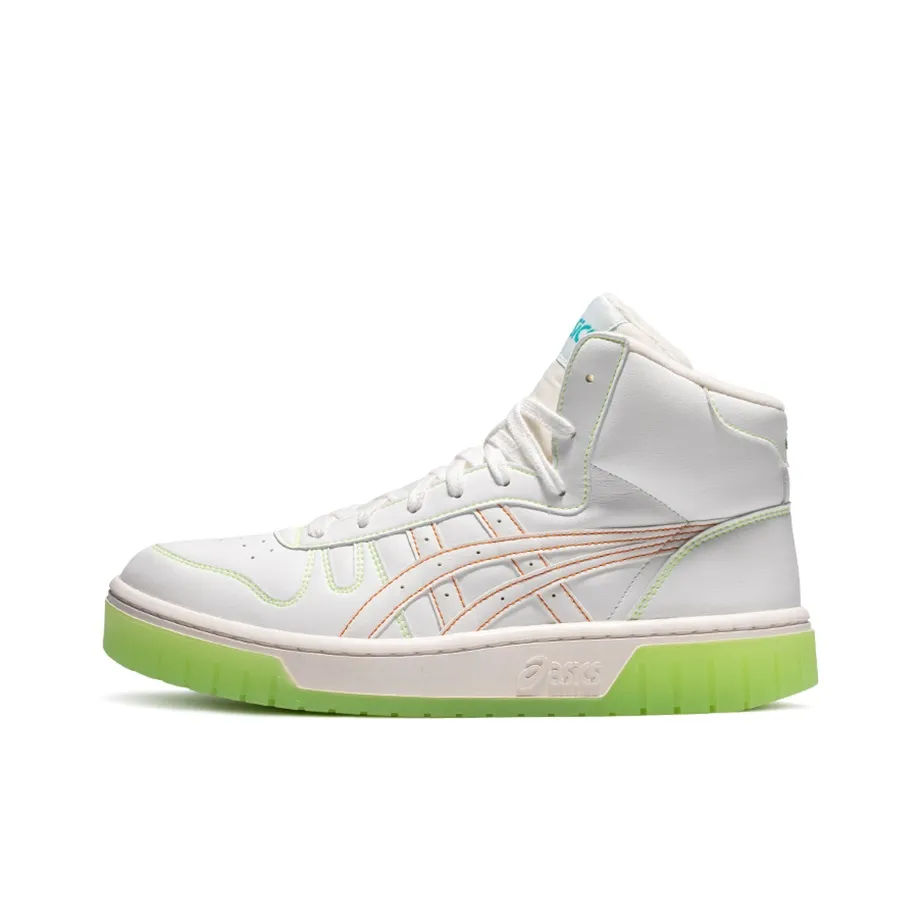 ASICS Court MZ HI Износостойкие Легкие и Дышащие Высокие Кроссовки для Скейтбординга Унисекс Белые Зеленые