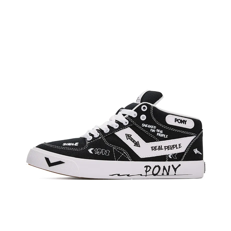 PONY Atop Low Top Скейтборд Кроссовки Унисекс Черные