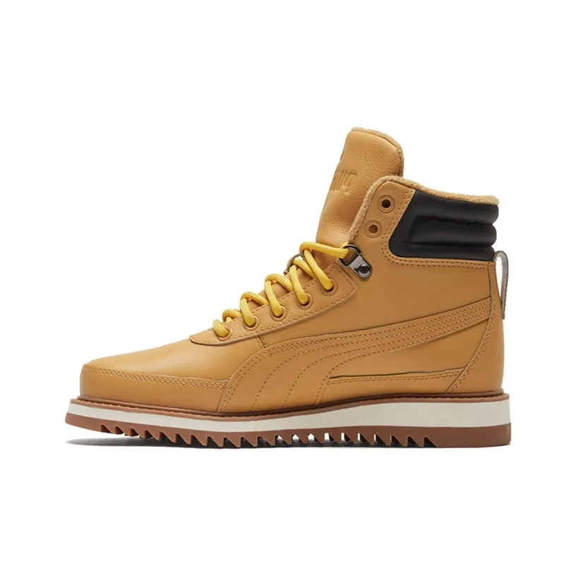 PUMA Desierto V2 Skateboard Shoes Unisex High Top Khaki Yellow/Black/White/Brown