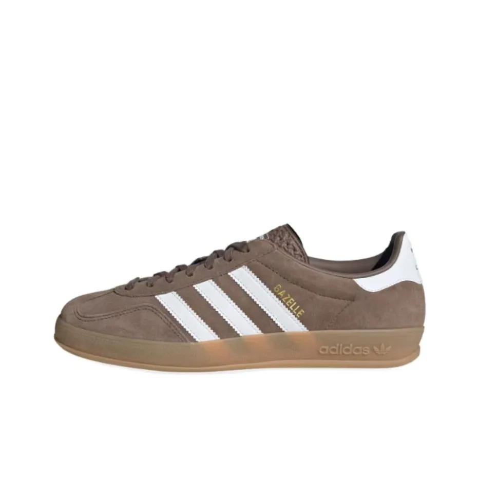 Adidas Originals GAZELLE INDOOR Устойчивые к истиранию низкие скейтбордические кроссовки унисекс коричневые