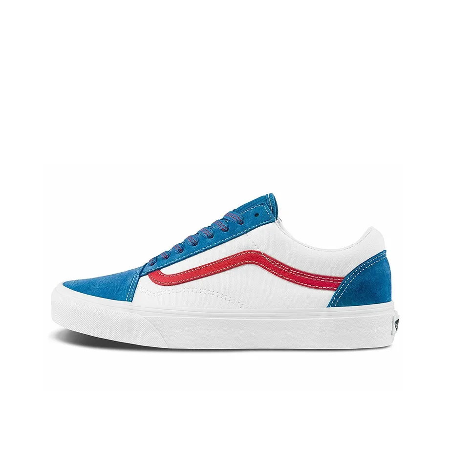 VANS Old Skool Low Топ Скейтборд Кроссовки Унисекс Белый Синий Красный
