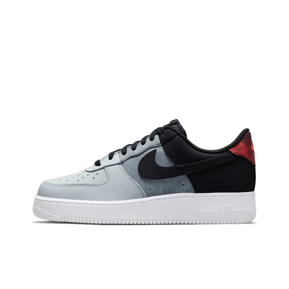 Nike Air Force 1 07 LV8 Пэчворк Низкие Скейтборд Кроссовки Мужские Черный Серый Красный
