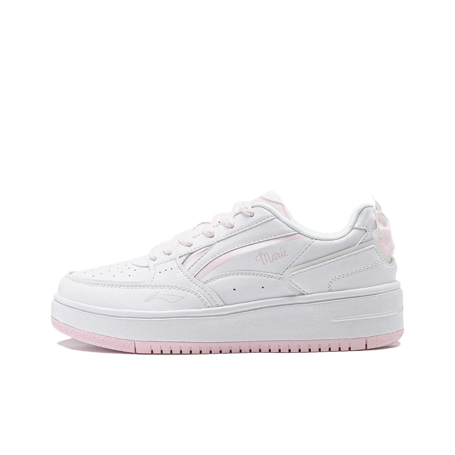 Disney X Li Ning Cheese Skateboard Shoes Women's Low top White Pink Blue