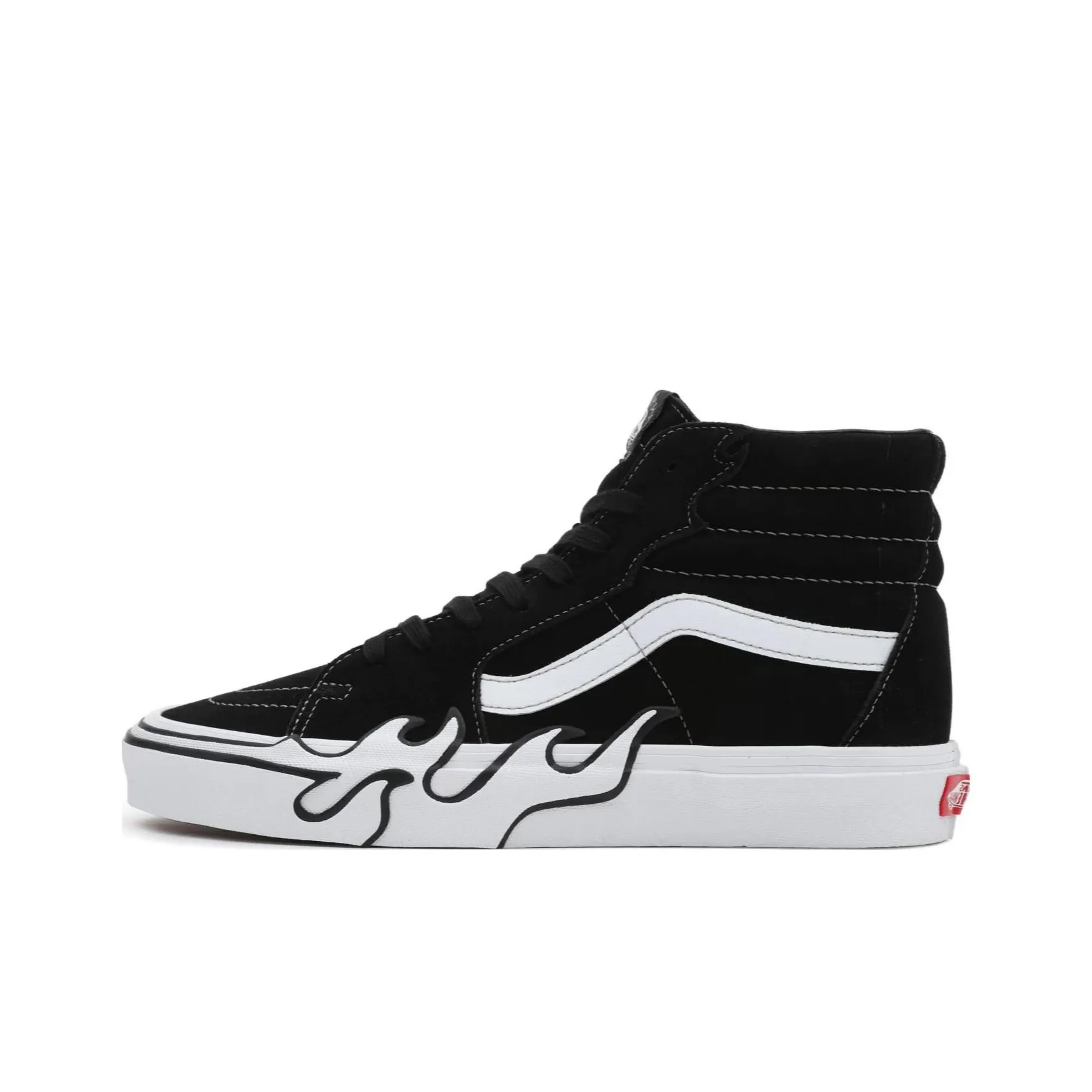 VANS SK8 Пламя Высокие Кроссовки для Скейтбординга Унисекс Черный Белый