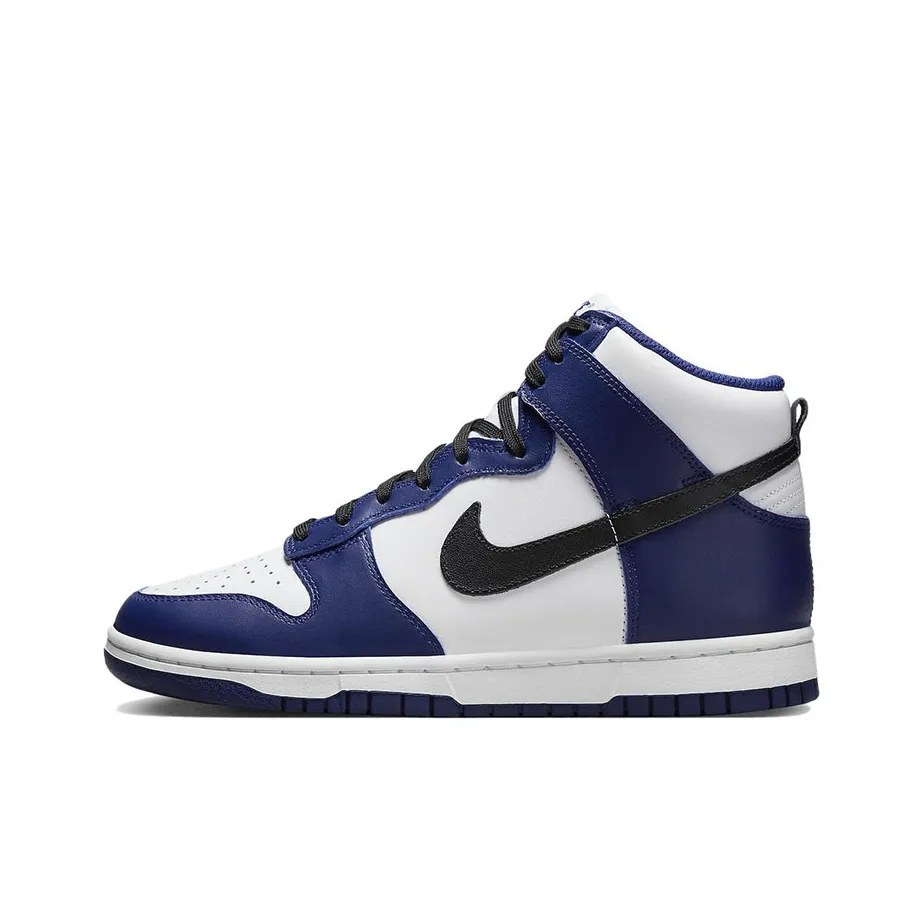 Nike Dunk High Топ Скейтборд Кроссовки Женские Черный Белый Синий